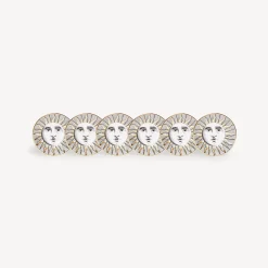 Tea And Coffee Sets<Fornasetti Set 6 Tea Cups Sole White/Black/Gold