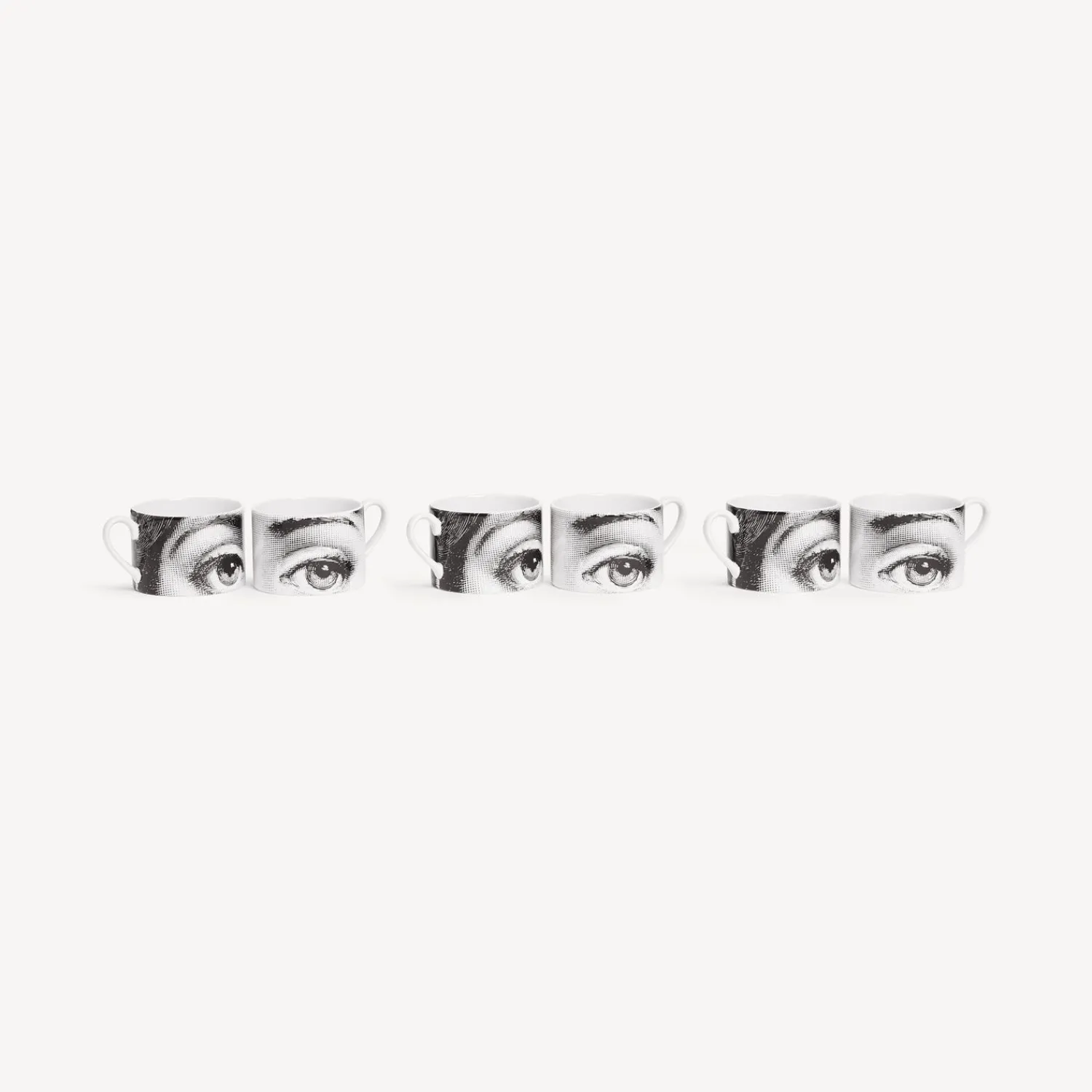 Tea And Coffee Sets<Fornasetti Set 6 Tea Cups Tema E Variazioni N.1 White/Black