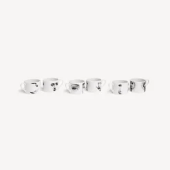 Tea And Coffee Sets<Fornasetti Set 6 Tea Cups Tema E Variazioni White/Black