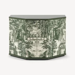 Cabinets<Fornasetti Small Cabinet Polyhedric Giardino Settecentesco Green/Ivory
