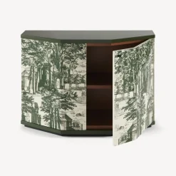 Cabinets<Fornasetti Small Cabinet Polyhedric Giardino Settecentesco Green/Ivory