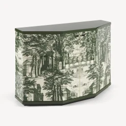 Cabinets<Fornasetti Small Cabinet Polyhedric Giardino Settecentesco Green/Ivory