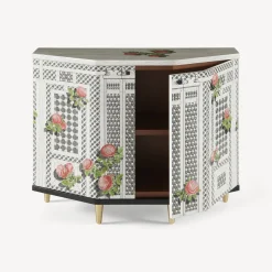 Cabinets<Fornasetti Small Cabinet Polyhedric Musciarabia Con Rose Multicolour