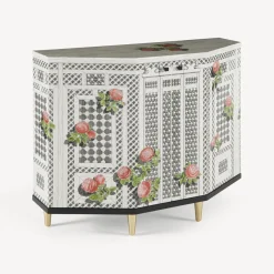 Cabinets<Fornasetti Small Cabinet Polyhedric Musciarabia Con Rose Multicolour