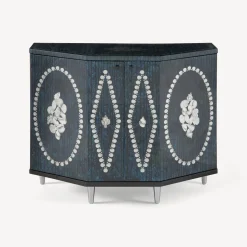 Cabinets<Fornasetti Small Cabinet Polyhedric Giro Di Conchiglie Silver/Blue