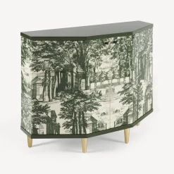 Cabinets<Fornasetti Small Cabinet Polyhedric Giardino Settecentesco Green/Ivory
