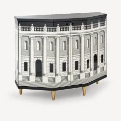 Cabinets<Fornasetti Small Cabinet Polyhedric Casa Con Colonne White/Black