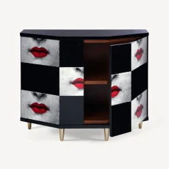 Cabinets<Fornasetti Small Cabinet Polyhedric Kiss Red/White/Black
