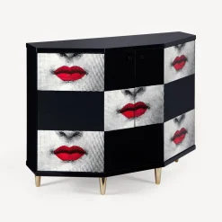 Cabinets<Fornasetti Small Cabinet Polyhedric Kiss Red/White/Black
