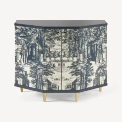 Cabinets<Fornasetti Small Cabinet Polyhedric Giardino Settecentesco Blue/Ivory