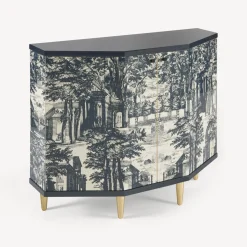 Cabinets<Fornasetti Small Cabinet Polyhedric Giardino Settecentesco Blue/Ivory