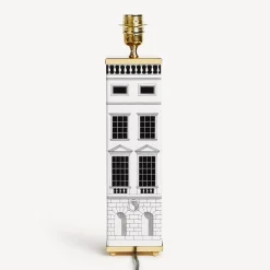 Lamps And Lampshades<Fornasetti Square Lamp Base Architettura White/Black