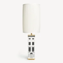 Lamps And Lampshades<Fornasetti Square Lamp Base Architettura White/Black