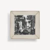 Decorative Plates<Fornasetti Square Plate Giardino Settecentesco White/Black/Platinum