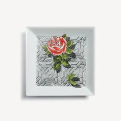 Decorative Plates<Fornasetti Square Plate Musciarabia Con Rose Multicolour