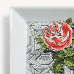 Decorative Plates<Fornasetti Square Plate Musciarabia Con Rose Multicolour