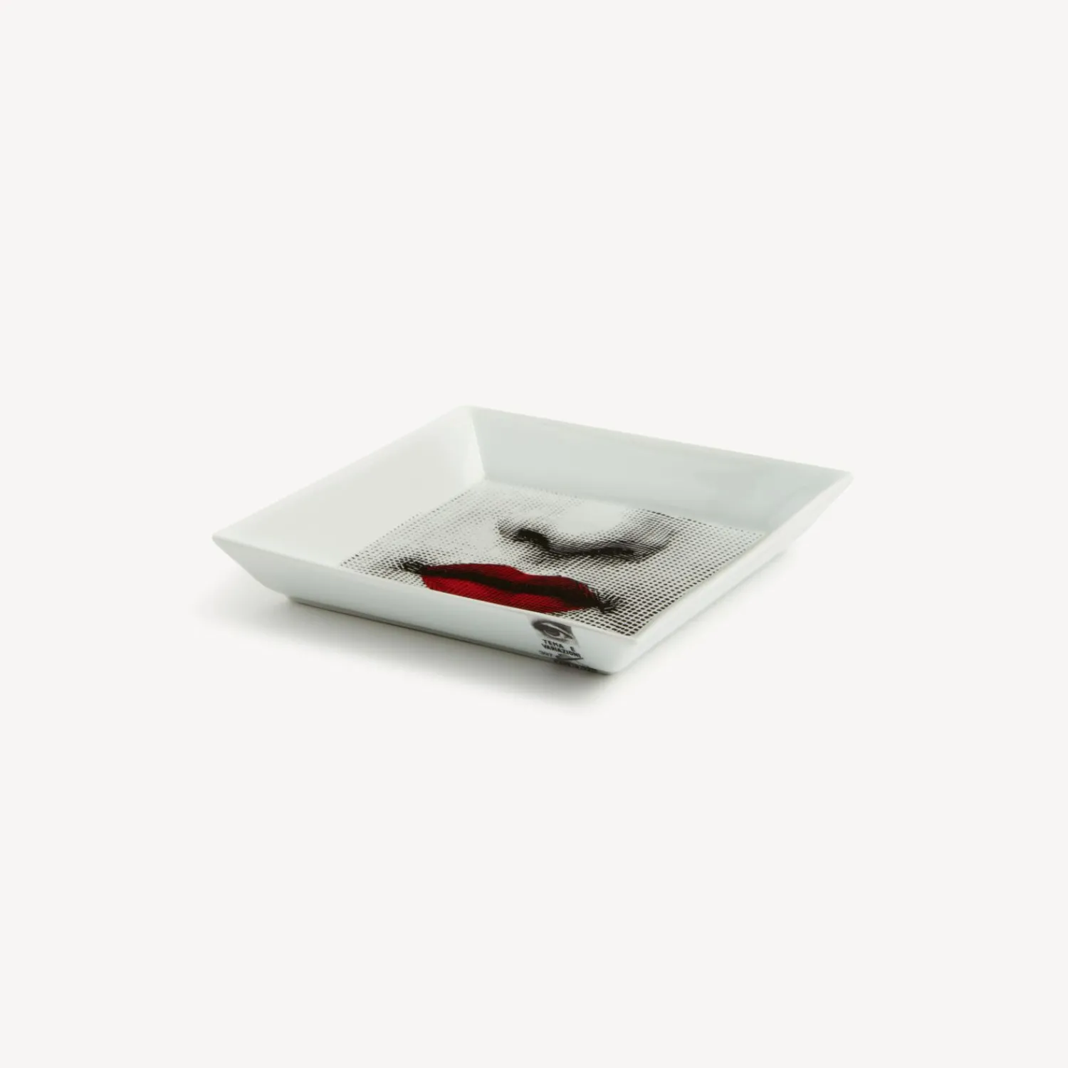 Decorative Plates<Fornasetti Square Plate Red Lips - Tema E Variazioni N.397 White/Black/Red