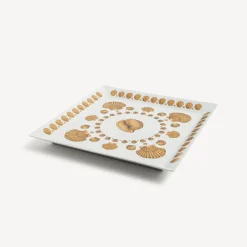 Decorative Trays<Fornasetti Square Tray Giro Di Conchiglie White/Black/Gold