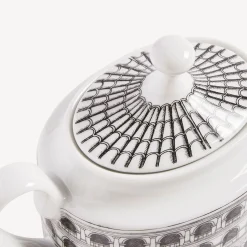 Tea And Coffee Sets<Fornasetti Sugar Bowl Architettura White/Black