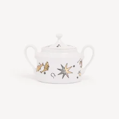 Tea And Coffee Sets<Fornasetti Sugar Bowl Astronomici White/Black/Gold