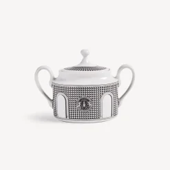 Tea And Coffee Sets<Fornasetti Sugar Bowl Facciata Quattrocentesca White/Black