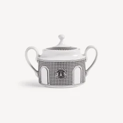 Tea And Coffee Sets<Fornasetti Sugar Bowl Facciata Quattrocentesca White/Black