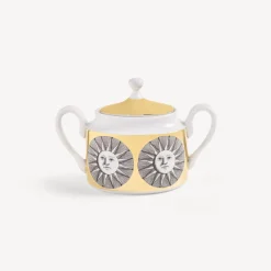 Tea And Coffee Sets<Fornasetti Sugar Bowl Sole White/Black/Gold