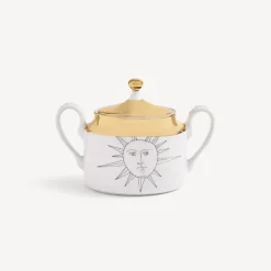 Tea And Coffee Sets<Fornasetti Sugar Bowl Solitario White/Black/Gold