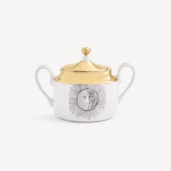Tea And Coffee Sets<Fornasetti Sugar Bowl Solitario White/Black/Gold