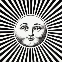 Tables<Fornasetti Table Sole Raggiante White/Black