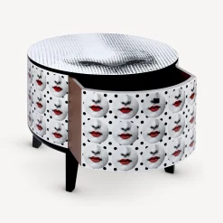 Tables<Fornasetti Tamburo Table Comme Des Forna White/Black/Red