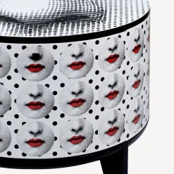Tables<Fornasetti Tamburo Table Comme Des Forna White/Black/Red