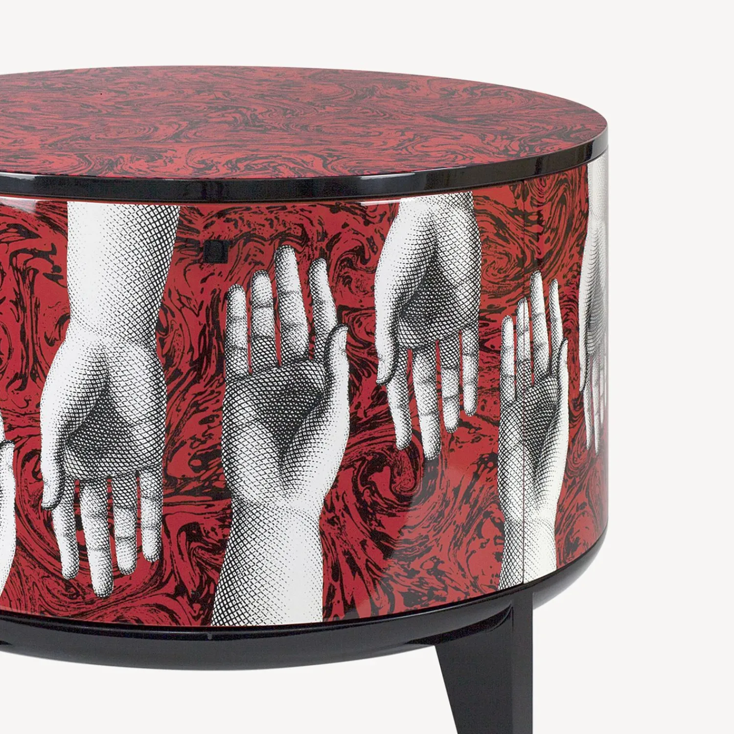 Tables<Fornasetti Tamburo Table Don Giovanni White/Black/Red