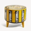 Tables<Fornasetti Tamburo Table Rigalina White/Black/Yellow