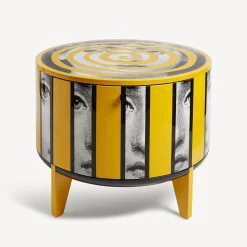 Tables<Fornasetti Tamburo Table Rigalina White/Black/Yellow