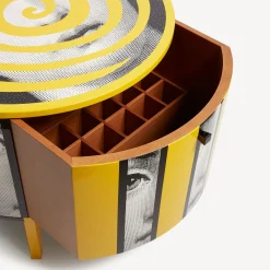 Tables<Fornasetti Tamburo Table Rigalina White/Black/Yellow