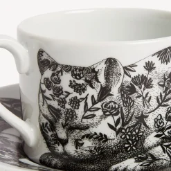 Tea And Coffee Sets<Fornasetti Tea Cup High Fidelity Fiorato White/Black
