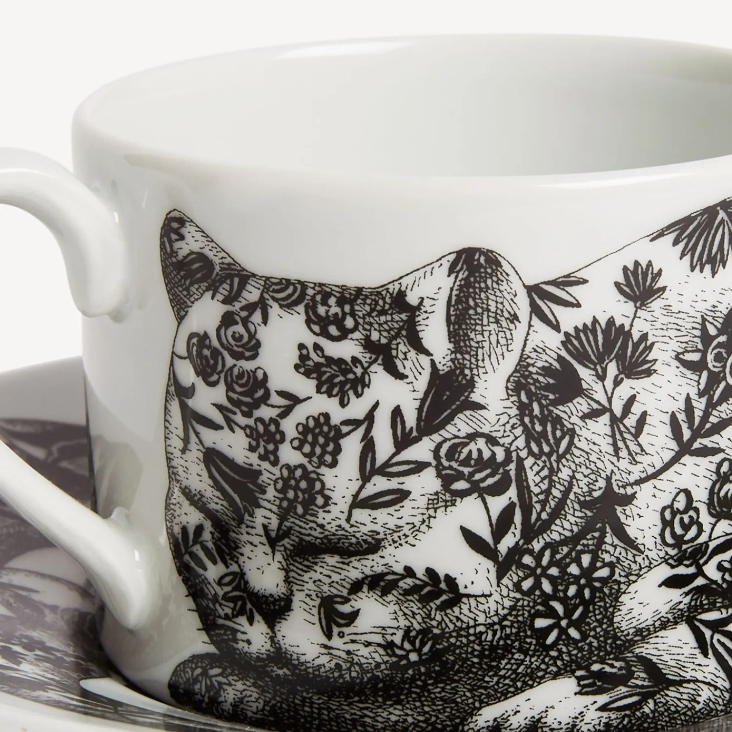 Tea And Coffee Sets<Fornasetti Tea Cup High Fidelity Fiorato White/Black