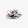 Tea And Coffee Sets<Fornasetti Tea Cup High Fidelity Pois White/Black/Gold