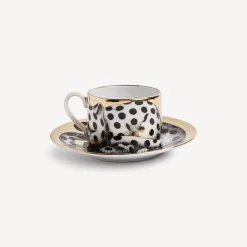 Tea And Coffee Sets<Fornasetti Tea Cup High Fidelity Pois White/Black/Gold