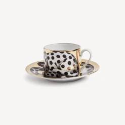 Tea And Coffee Sets<Fornasetti Tea Cup High Fidelity Pois White/Black/Gold