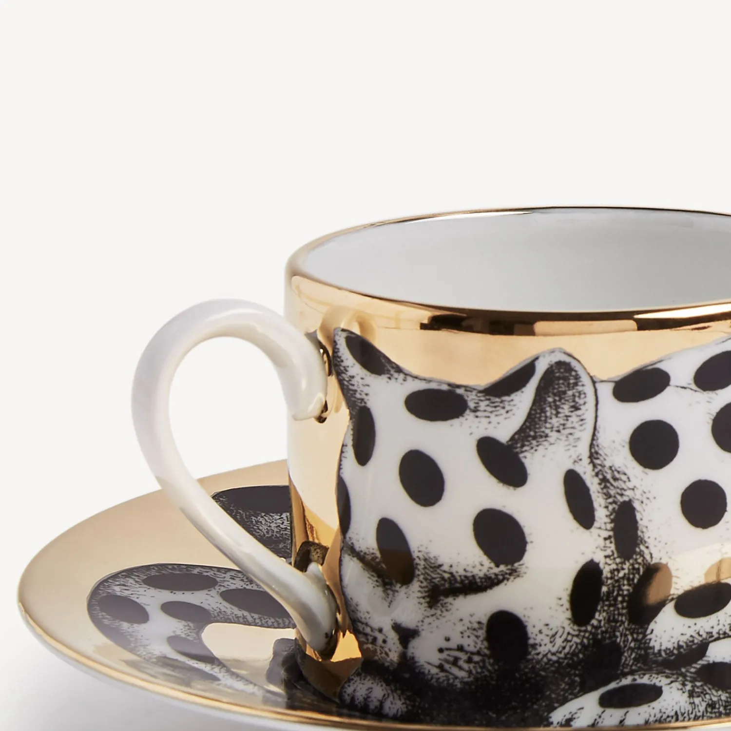 Tea And Coffee Sets<Fornasetti Tea Cup High Fidelity Pois White/Black/Gold