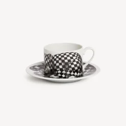 Tea And Coffee Sets<Fornasetti Tea Cup High Fidelity Quadretato White/Black