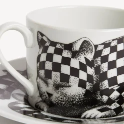 Tea And Coffee Sets<Fornasetti Tea Cup High Fidelity Quadretato White/Black