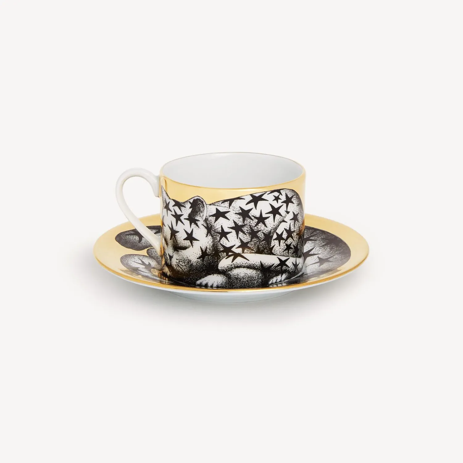Tea And Coffee Sets<Fornasetti Tea Cup High Fidelity Stellato White/Black/Gold
