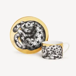 Tea And Coffee Sets<Fornasetti Tea Cup High Fidelity Stellato White/Black/Gold