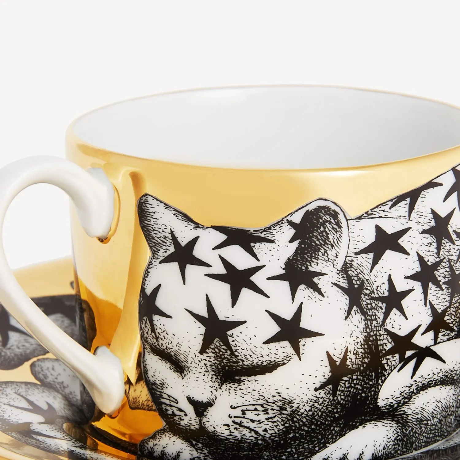 Tea And Coffee Sets<Fornasetti Tea Cup High Fidelity Stellato White/Black/Gold