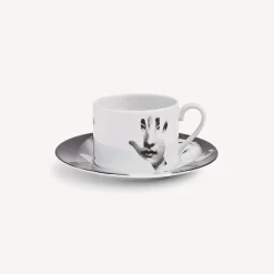 Tea And Coffee Sets<Fornasetti Tea Cup Tema E Variazioni Mano White/Black
