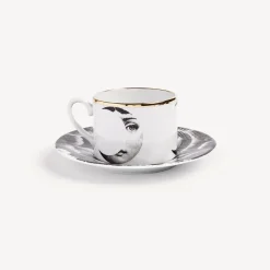 Tea And Coffee Sets<Fornasetti Tea Cup Tema E Variazioni Sole E Luna White/Black/Gold