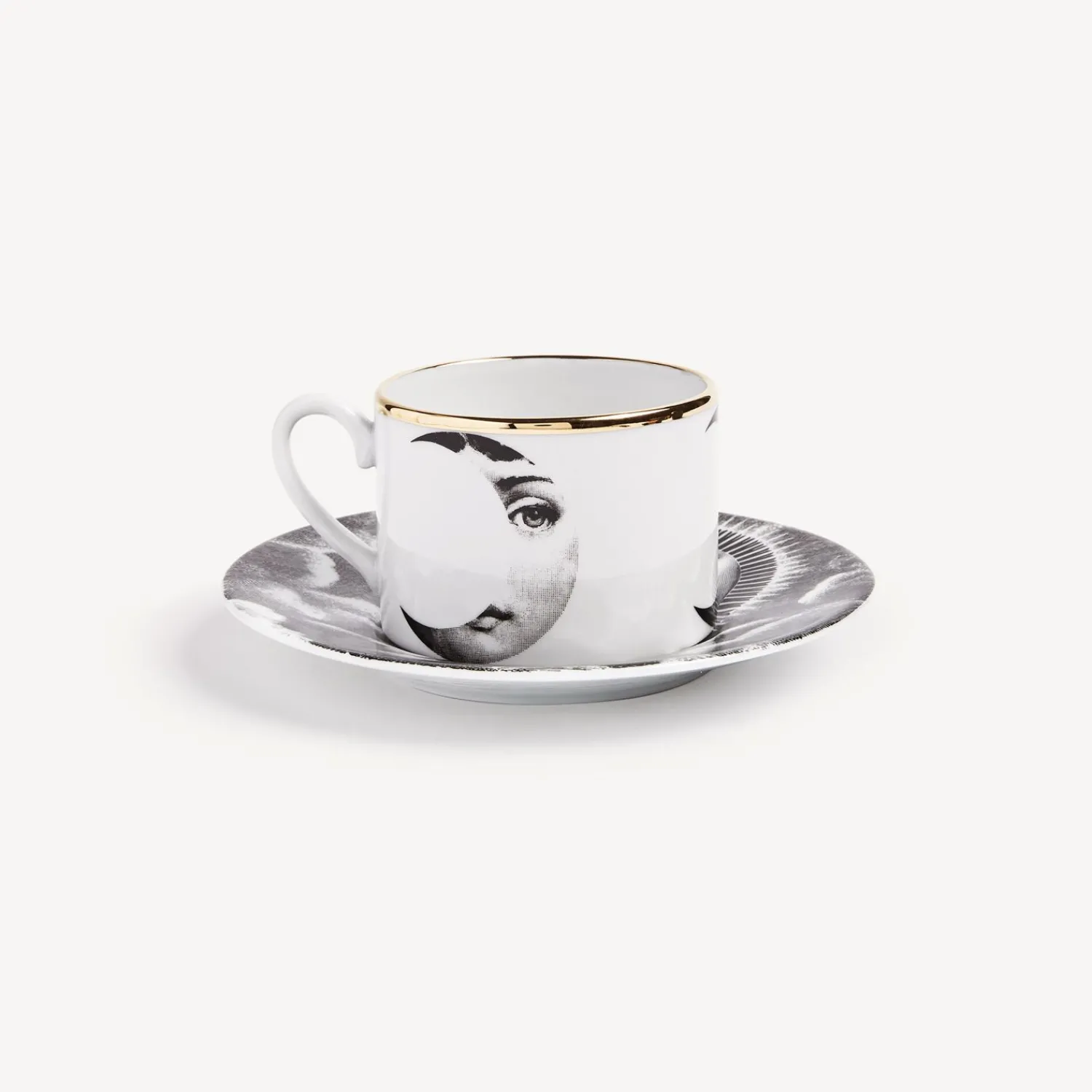 Tea And Coffee Sets<Fornasetti Tea Cup Tema E Variazioni Sole E Luna White/Black/Gold